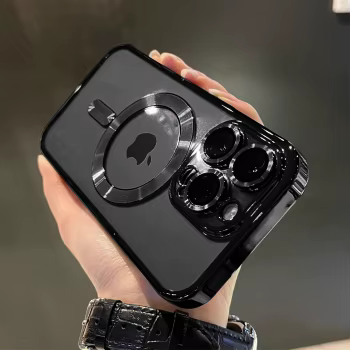 iPhone 12 Pro: Luxuriöse magnetische, transparente Hülle für Magsafe Wireless Charging, stoßfeste Abdeckung
