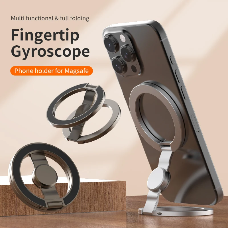 Faltbarer doppelseitiger Handyhalter für Magsafe iPhone 17 16 15 14 13 360 ° Rotationsständer mit starkem