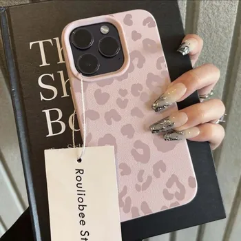 iPhone 16: Handyhülle Minimalistischer Leopardenmuster Lichee-Muster Weiche TPU-Abdeckung