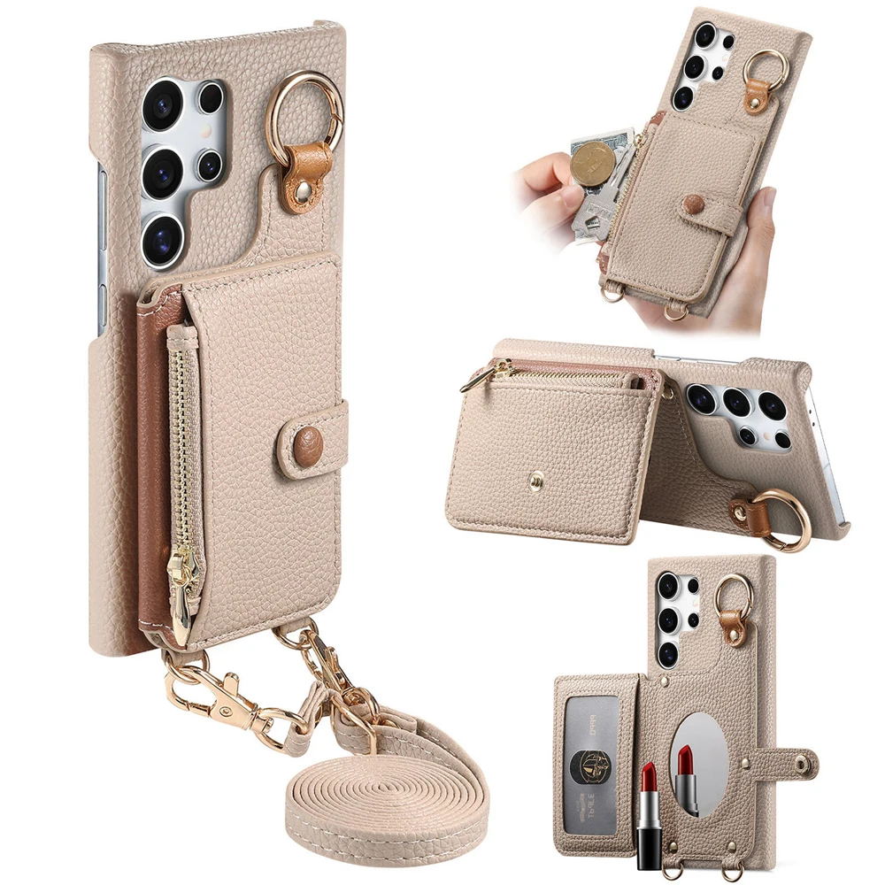 Galaxy A25: Crossbody Kartenhalter Brieftaschen-Hülle Lederhülle