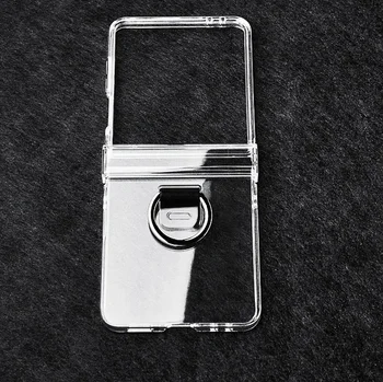 Galaxy Z Flip6: Transparente Handyhülle Flip7 Flip6 Flip5 mit Ringschutz und klarem, schlankem Hartcover