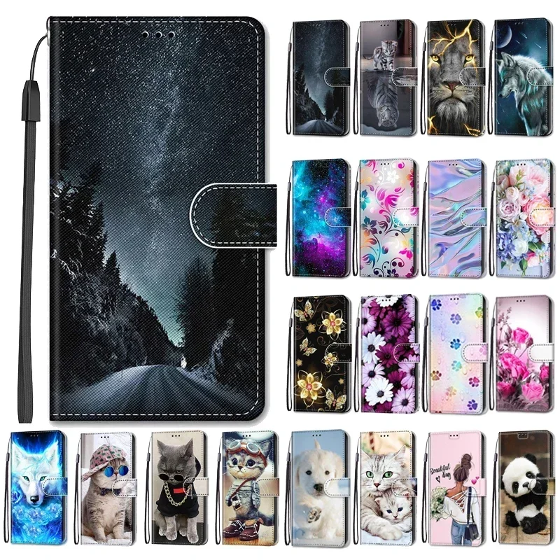 Pixel 7a: Blumenmuster Flip Case Wallet Leder Phone Cases Stand Book Cover Taschen