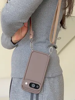 Pixel 10 Pro: Crossbody-Kordelband-Handyhülle Stoßfeste Weiche Silikonhülle