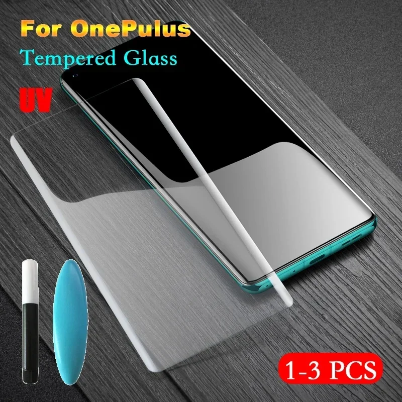 OnePlus 13: 1–3 Stück UV-gehärtetes Glas 7T Pro Displayschutzfolie, Volloberflächenabdeckungsfolie