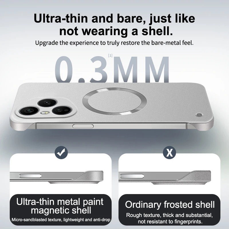 Ultradünn, metallische Farbe, rahmenloses Hart-PC-Gehäuse, magnetisch, für Magsafe-Schutzhülle – Bild 4
