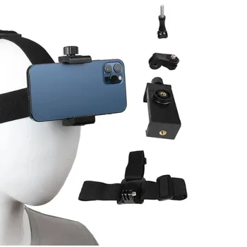 Kopf-Montiert Stirnband Halterung Erste-perspektive Einstellbare Handy Halter Live Broadcast Feste Halterung