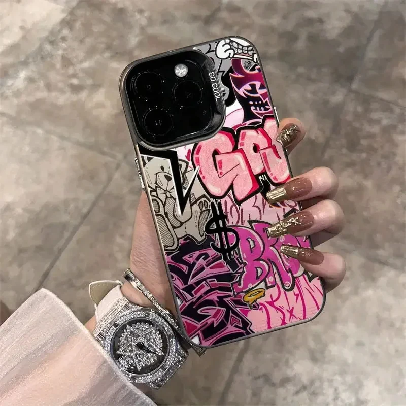 Graffiti Coole Kunst Rosa Handyhülle Hüllen Anti Fall Matte Cover Case Funda – Bild 5