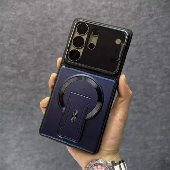 Galaxy S25 Ultra: Modische Linsenschutz-Hülle Unsichtbarer Ständer Magnetische Abdeckung