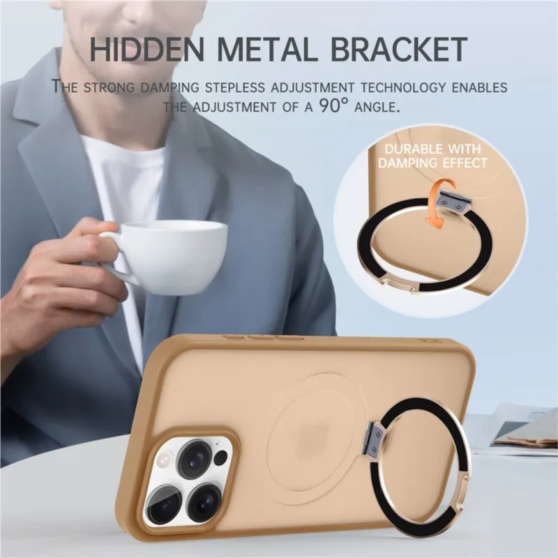 Matte Metallring-Magnet-Handyhülle für Magsafe KickStand-Halter-Abdeckung – Bild 2