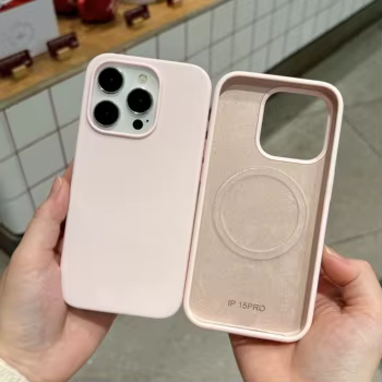 iPhone 16: Flüssiges Silikon, magnetisch, für Magsafe Wireless Charge Handyhülle, Abdeckung