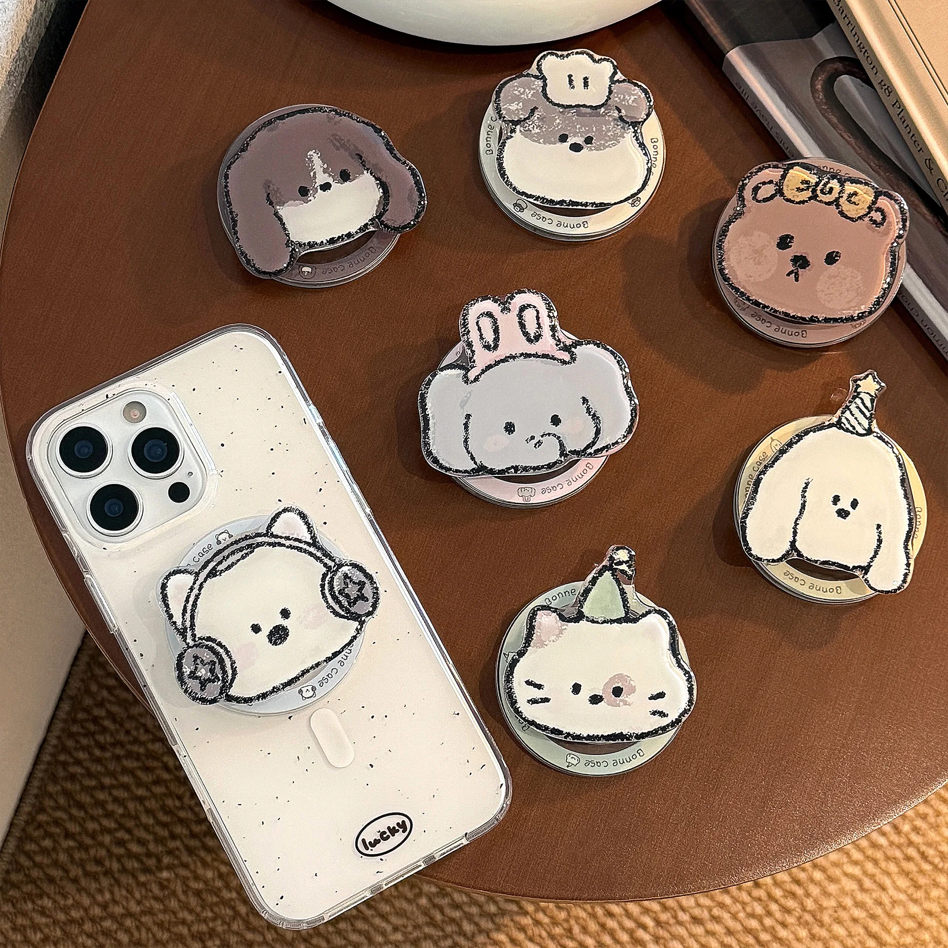 Koreanischer Cartoon-Tier-Faltbarer Halter für magnetische Handyhalterungen Griptok Grip Tok Ständer für iPhone Samsung – Bild 3