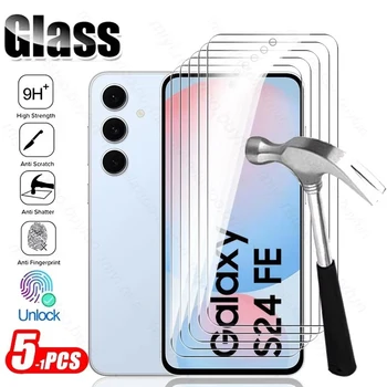 Galaxy S24 FE: 5–1 Stück 9H Premium gehärtetes Glas Telefon-Displayschutzfolie explosionsgeschützte HD-Folie
