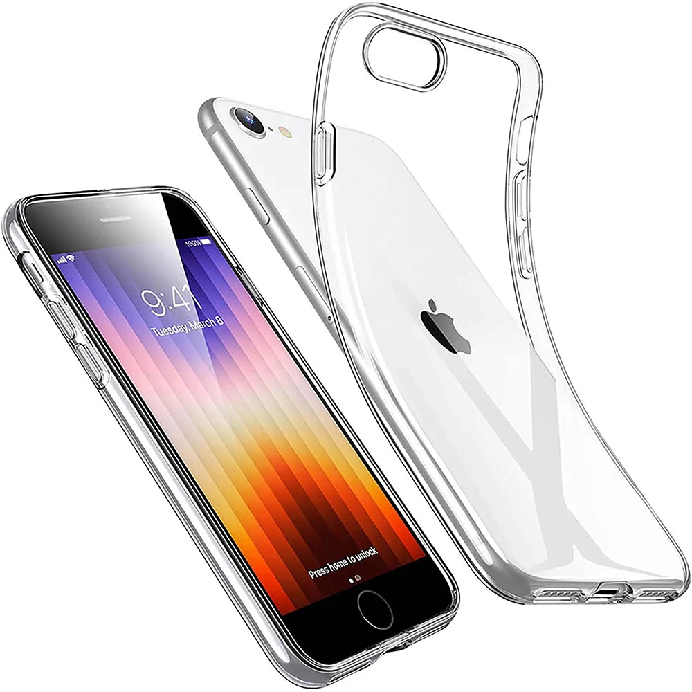 iPhone SE (2020/2022): Hochwertige klare Silikon weiche Hülle universal ultra dünne Rückseite Hülle für iphone se2 se3