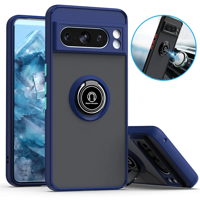 Pixel 7: Rüstung Funda 10Pro Magnetische Halter Ring Fall Harte PC Matte Abdeckung