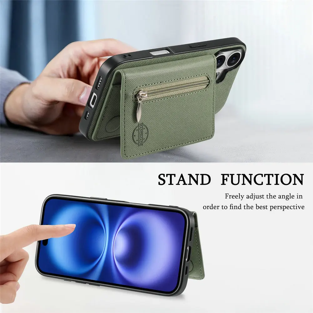 Reißverschluss-Kartenetui aus Leder für Huawei 7Lite RFID Brieftaschen-Schutzhülle Fundas – Bild 3