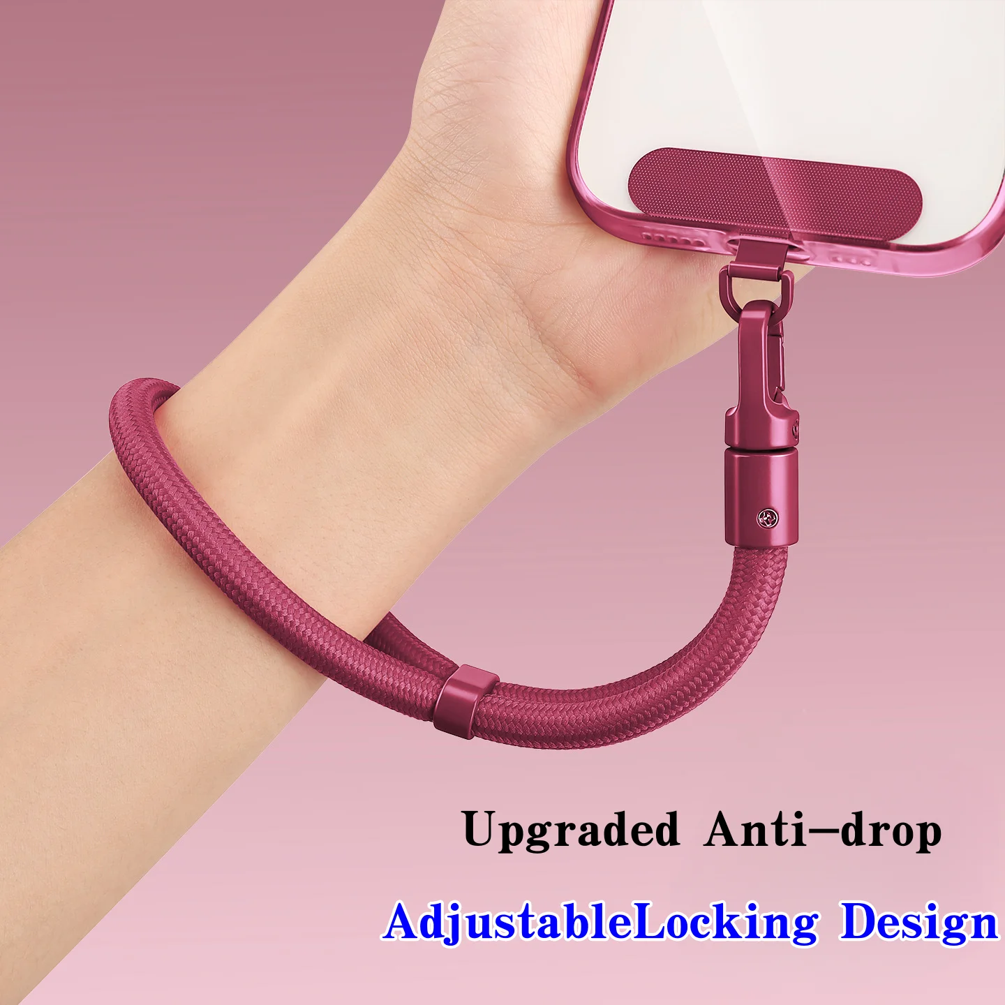 1 Stück universelles verstellbares Handy-Lanyard, kurzes Handgelenkband mit selbstsicherndem Anti-Drop-Design