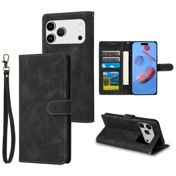 iPhone 16e: Brieftasche hautfreundlich mit Kartensteckplatz Halterung magnetische Flip Case Abdeckung