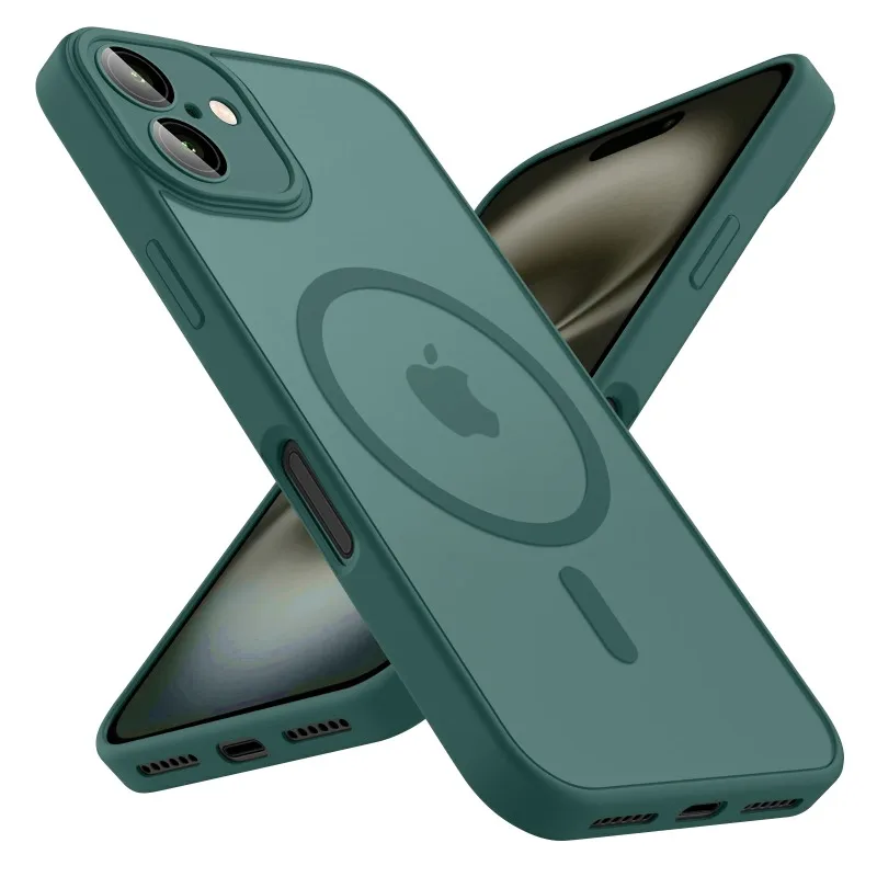 iPhone 13: Luxuriöse mattierte Handyhülle für Magsafe Matte transparente magnetische Abdeckung