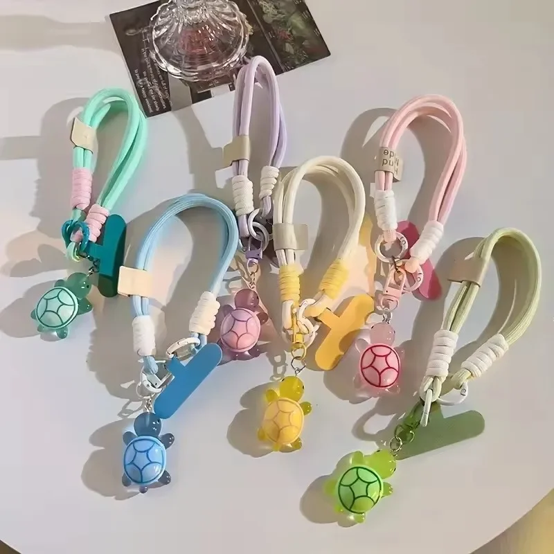 Universal Geflochtene Handy Lanyard Strap Cartoon Schildkröte Hängende Kette Ring Schnur mit Patch Handgelenk Strap – Bild 2