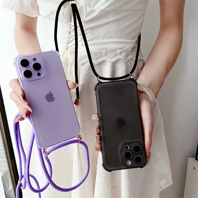 iPhone Air: Handyhülle Crossbody verstellbares Lanyard-Gurtseil Softcover
