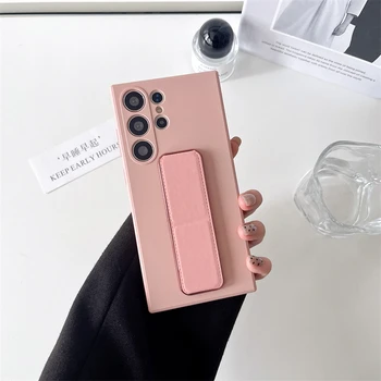 Galaxy S24 FE: Magnetischer Ständer-Handriemen-Hülle + Handyhülle mit Ständer