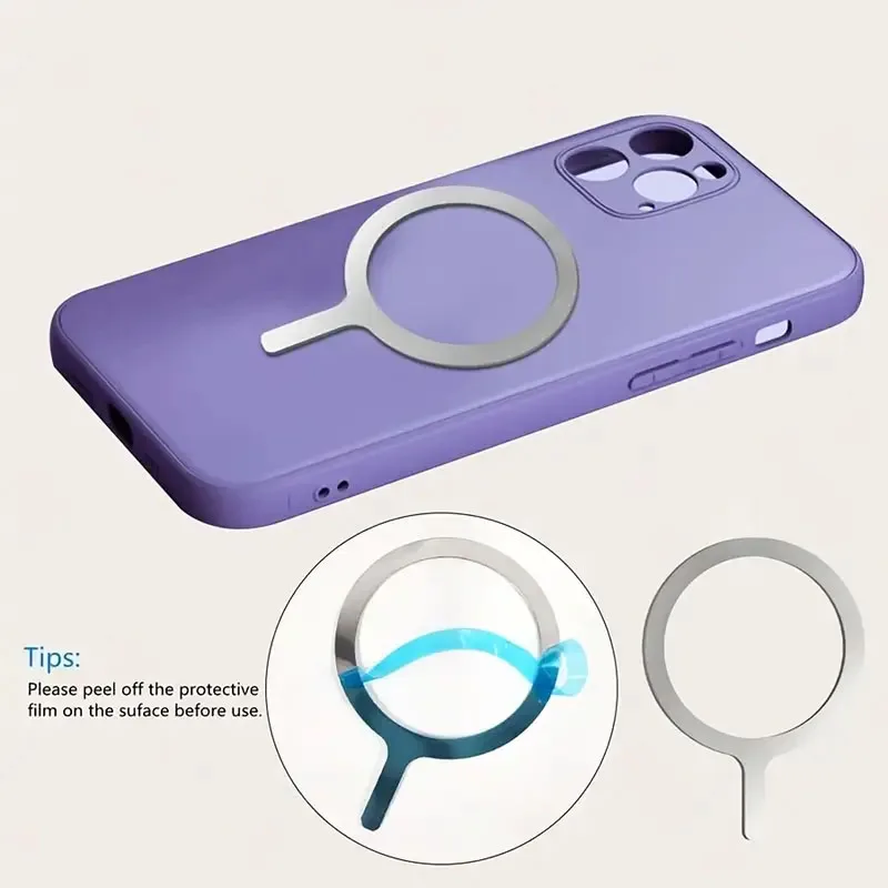 Universeller Magnet-Aufkleber, magnetischer Adapterring, geeignet für Magsafe IPhone, kabelloses Laden, Handy, runder – Bild 2