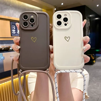 IPhone 13 Pro: Mit Lanyard Love Handyhüllen Crossbody Silikon-Rückseiten-Cover