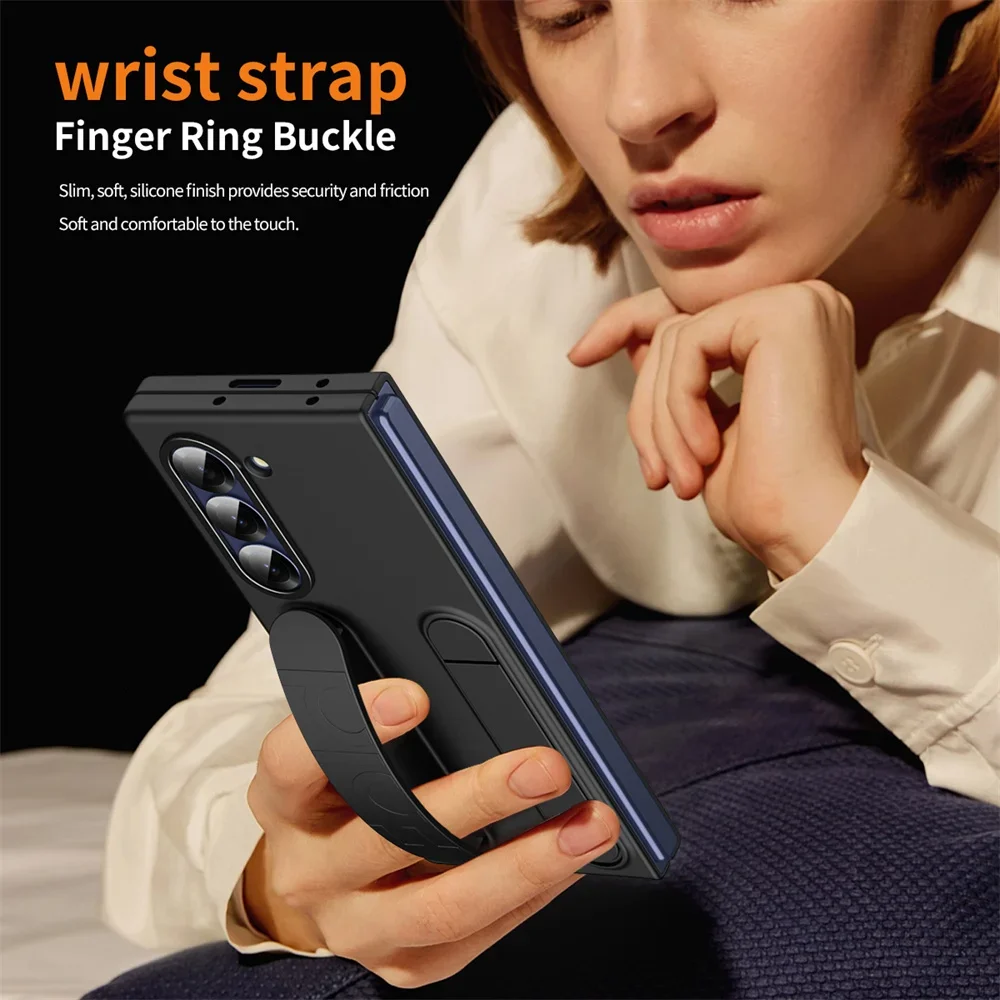 Luxuriöse Armband-Hülle mit unsichtbarer Halterung Handgelenkschlaufe Klappständer Silikonhülle – Bild 2