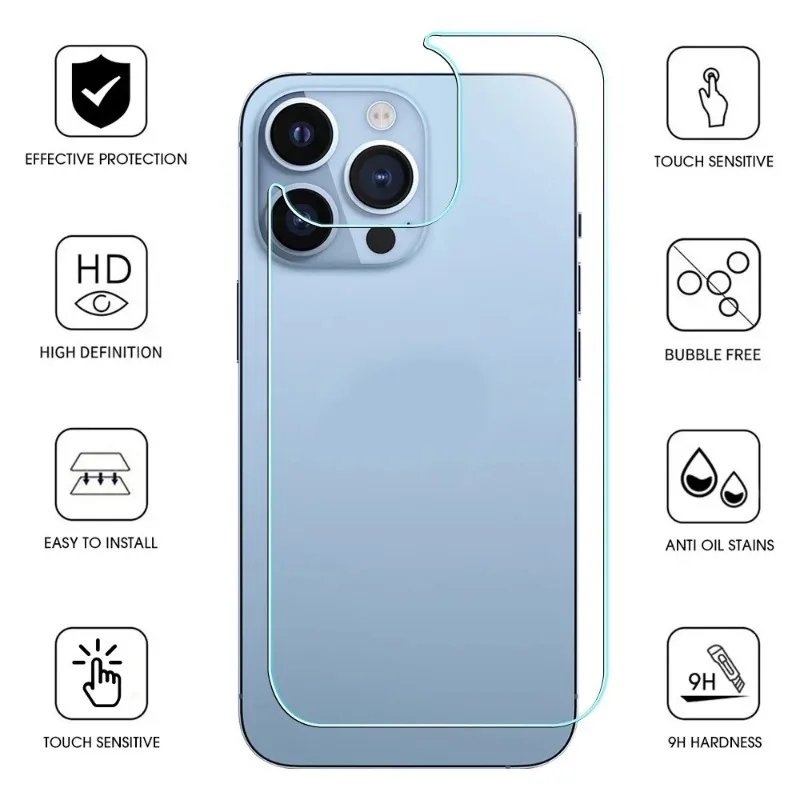 1-3PCS Zurück Bildschirm Gehärtetes Glas Handys Screen Protector Filme – Bild 2