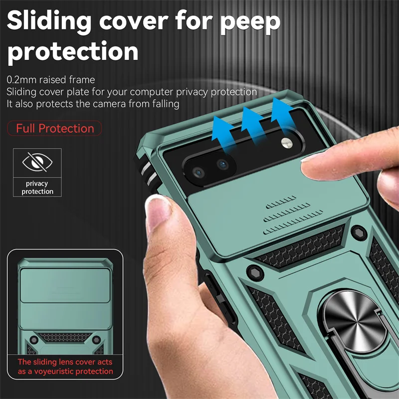 Slide Kamera Schützen Abdeckung Magnetische Ring Halter Stoßfest Rüstung Telefon Fall – Bild 3