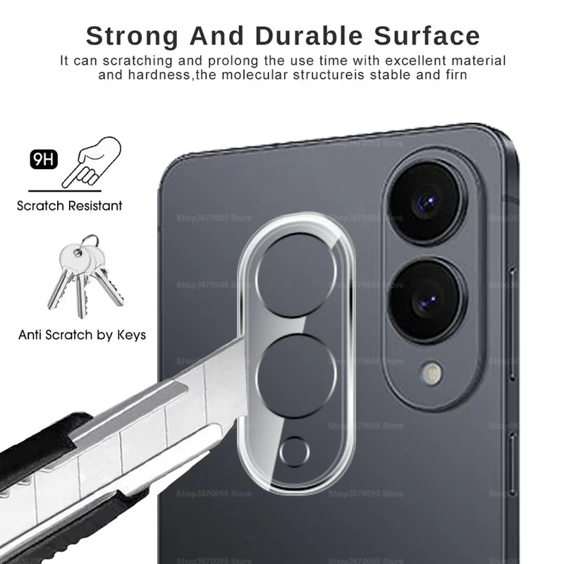 2PCS Schwarz Kamera Gehärtetes Glas Rand HD screen Protector Galaxi Schlank 3D Objektiv abdeckung – Bild 3