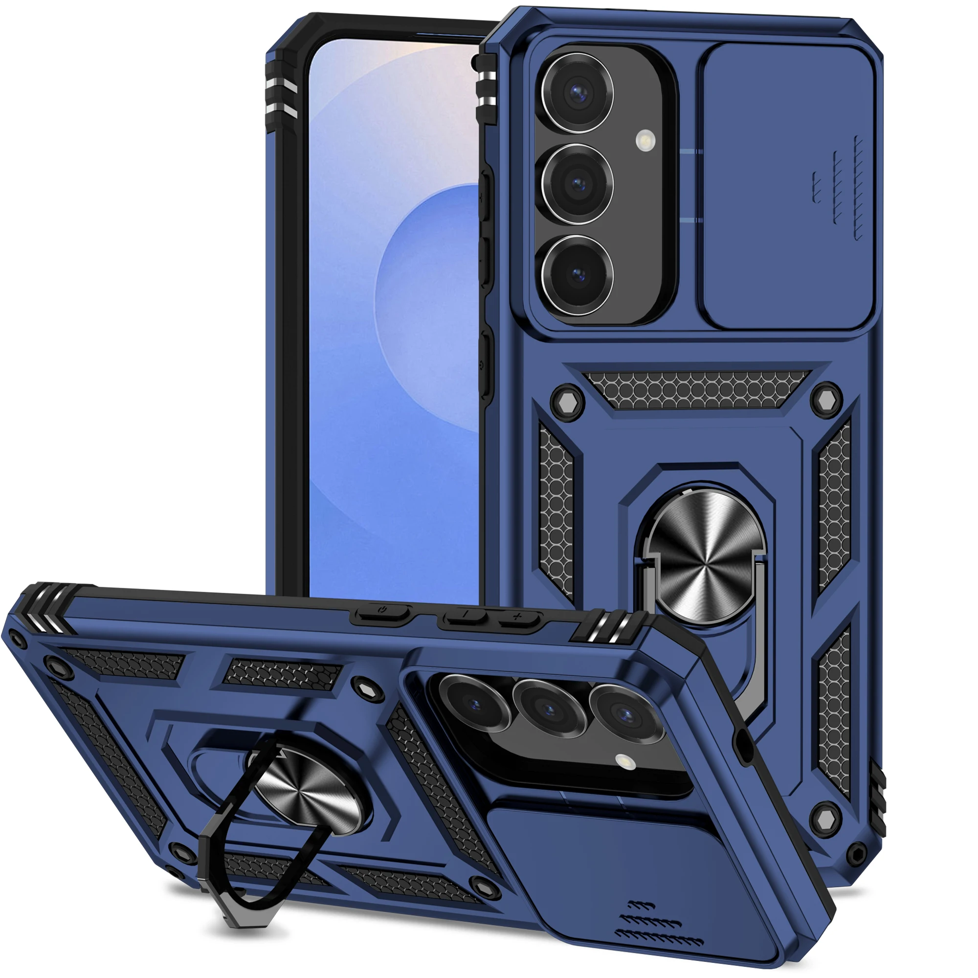 Galaxy A16: Panzerhülle Coque mit Ringhalter und Linsenschutz