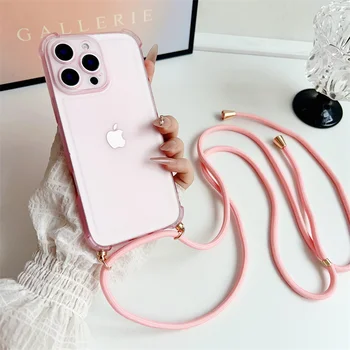 iPhone 14 Plus: Handyhülle Crossbody verstellbares Lanyard-Gurtseil Softcover