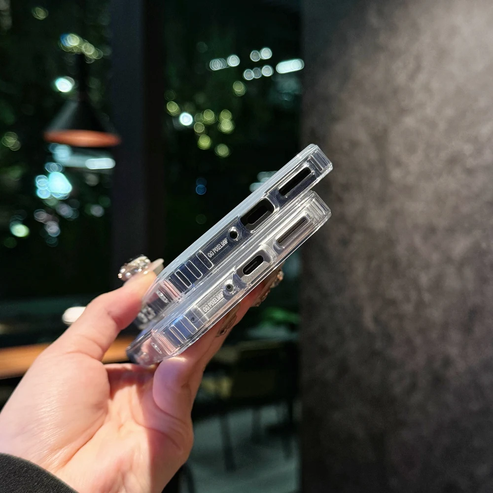 Laser-Liebesmuster Transparente Handyhülle mit Airbag-Ecken und Stoßschutz, Harte Schutzhülle – Bild 5
