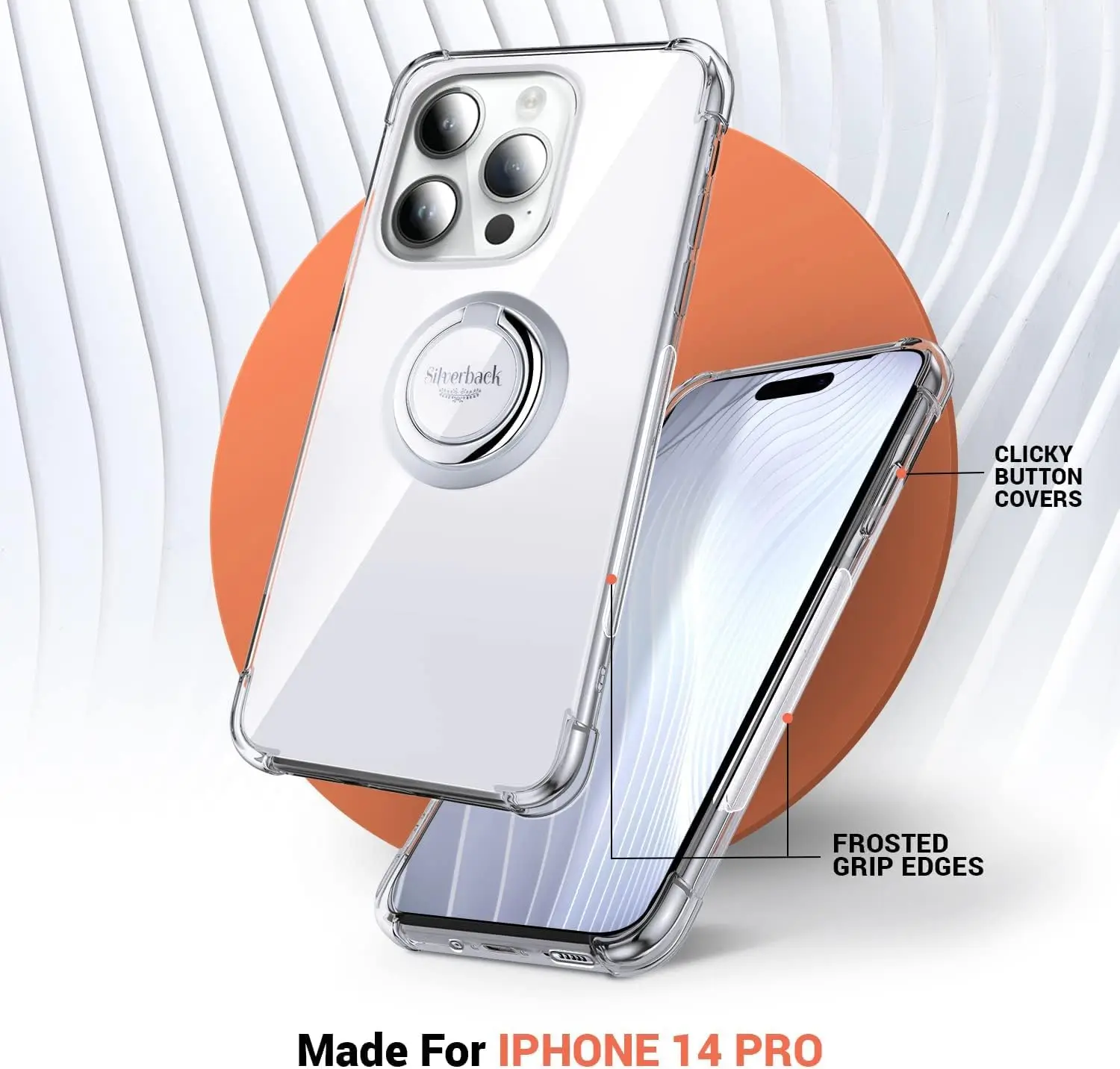 Transparente Ringhalter-Telefonhülle Soft Shell stoßfeste Abdeckung – Bild 6