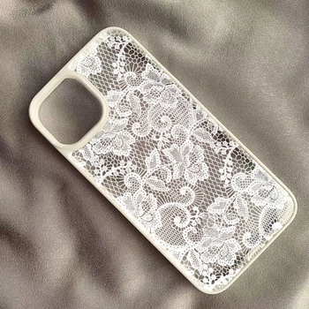 iPhone 12 mini: Vintage Weiße Spitze Blumenmuster Handyhülle 17Air X XR XS 7 8 Plus SE 2022 Schutzhülle