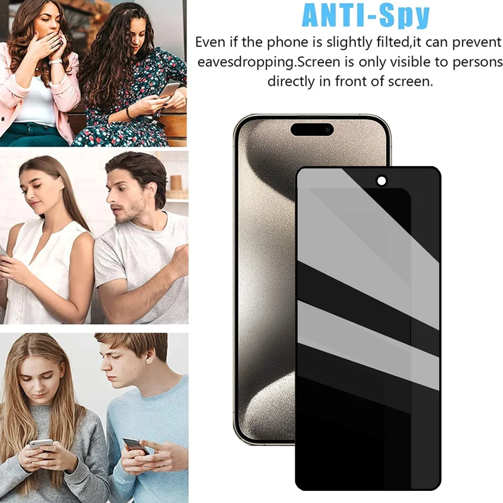 1~3PCS Anti Spionage gehärtetes Glas Privatsphäre Bildschirmschutz MaxAntispionagefolie Glas Front Anti-Peeping Schutzfolie – Bild 6
