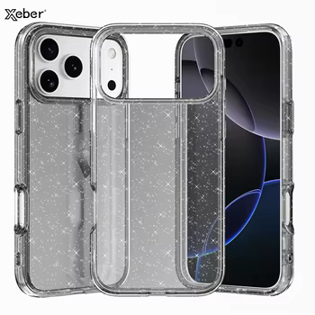 IPhone 15 Pro Max: Luxuriöse glitzernde transparente Hülle stoßfeste klare Schutzhülle