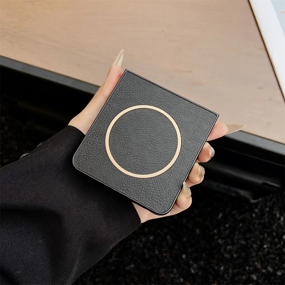 Hülle für Magsafe Luxus Leder Matt Weiche Handyhülle Magnetische Flip6 Flip7FE Hülle – Bild 3