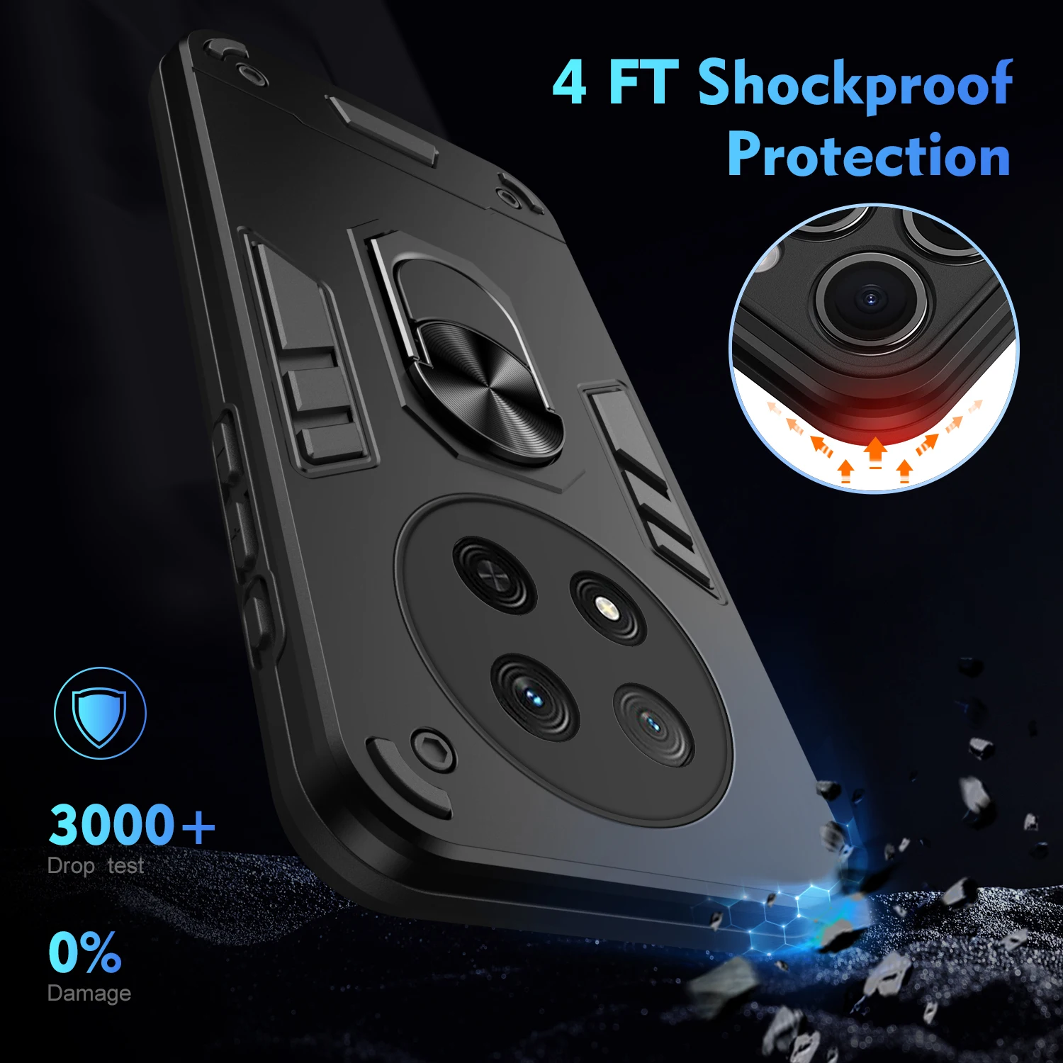 Military Armor Stoßfest Fall X9d X9c Schutzhülle Ring Ständer halter Funda Coque – Bild 3