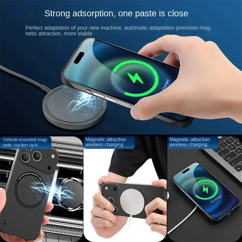 Ultradünne, harte PC-Magnet-Rahmenlose Handyhülle für Magsafe, matte Farbe, solide Abdeckung – Bild 2