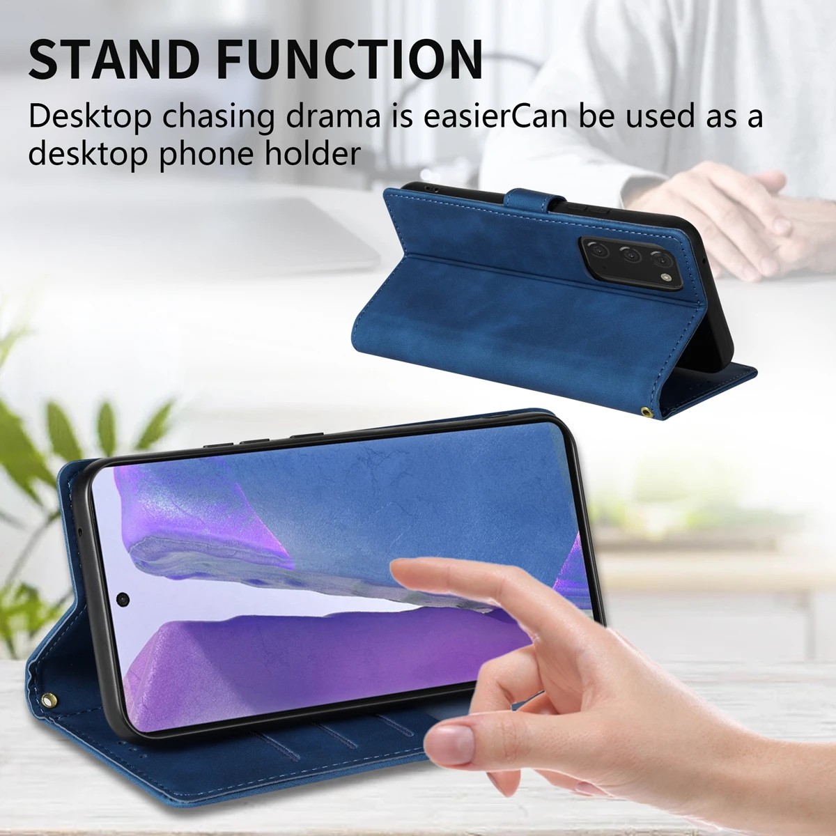 Brieftasche magnetische Flip mit Kartensteckplatz Ledertasche – Bild 3