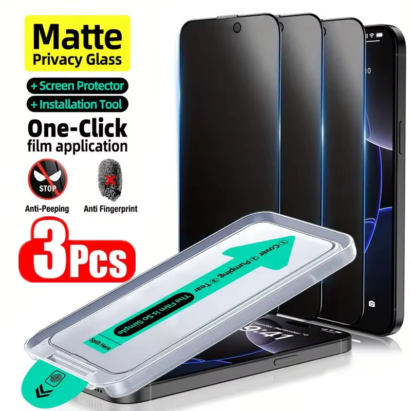 iPhone 13: 3 Stück oleophobe staubfreie einfache Installation matte Sichtschutz-Displayschutzfolie Glas