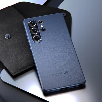 Galaxy S25 Ultra: Luxus Ledertasche Business stoßfeste Schale schützende Rückseite