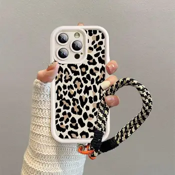 Honor 400: Black Leopard Print Lanyard Hang Strap Case For Huawei 90 Magic Play 60 Plus X9C Smart Y9 Prime 2019