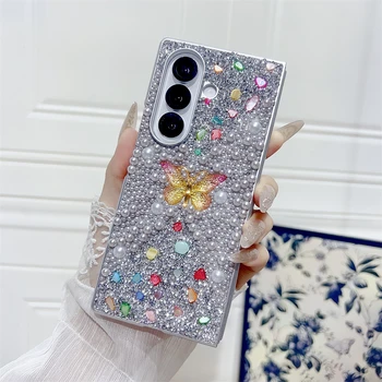 Glitzer Schmetterling Farbverlauf Diamant Perle Hülle Fold4 Fold5 Fold6 Pink Girl Geschenk Cover