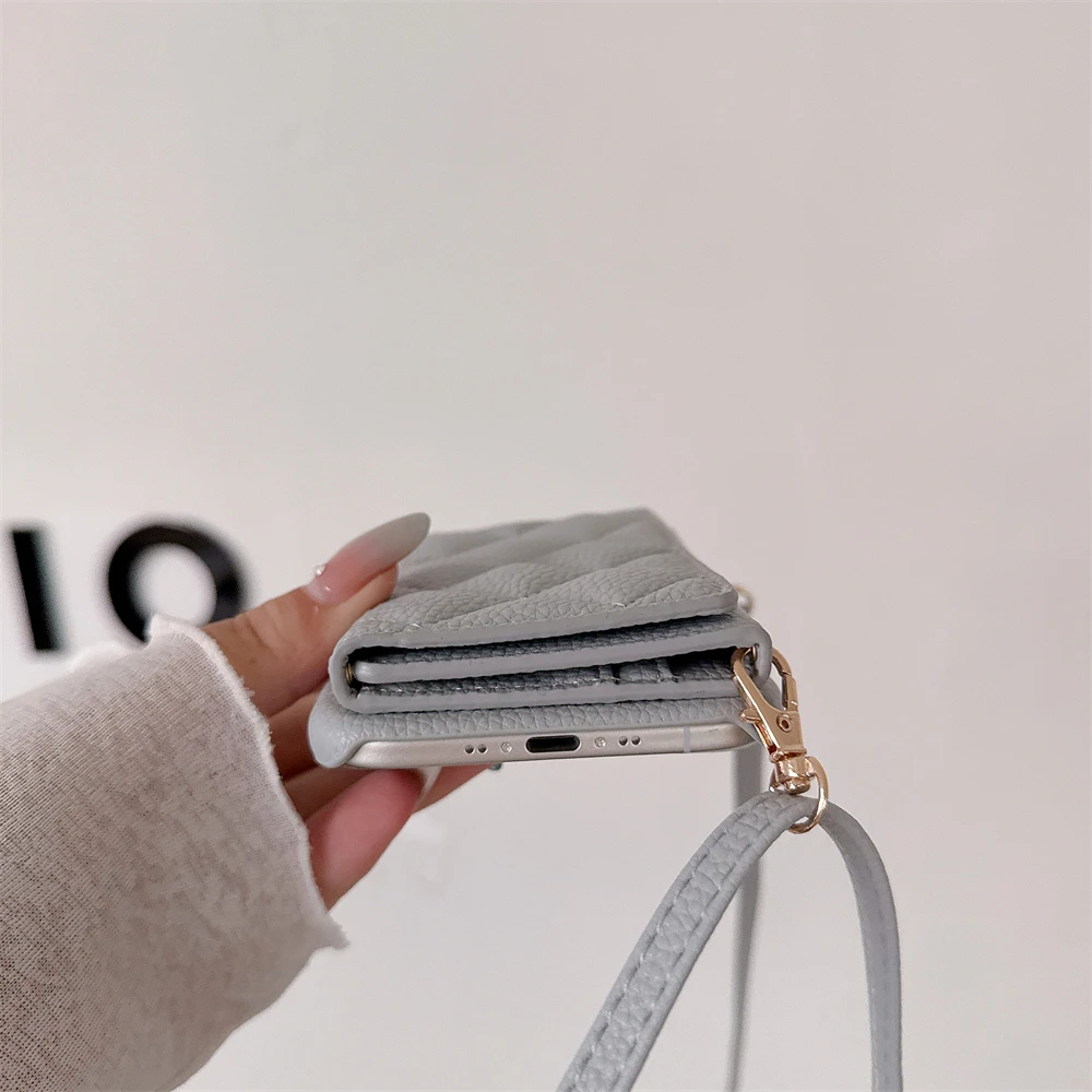 Crossbody Lanyard Kartensteckplatz Halter Fall Brieftasche Strap Cord Tasche Leder Abdeckung – Bild 5