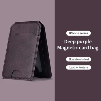 Magnetischer Kartenhalter PU-Leder Handyhülle mit Brieftasche Ständer Kreditkartenfach für Magsafe Apple Phone Samsung