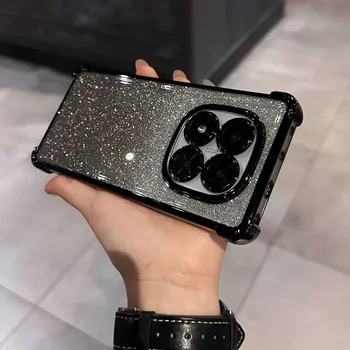 Redmi Note 13 Pro 5G: Hülle, stoßfest, glitzernde Abdeckung 14C 13C 12, weiche Silikonhülle 14pro