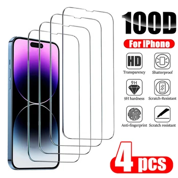 iPhone 15 Plus: 4PCS gehärtetes Glas Displayschutzfolie Glas